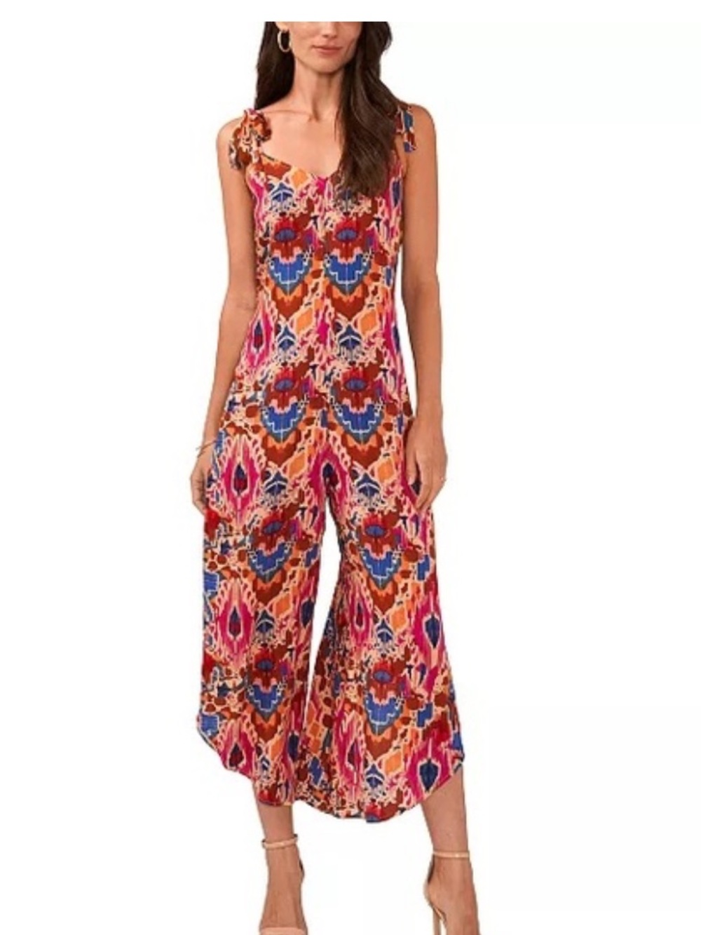 Vince Camuto Tie Shoulder Abstract Print Jumper. Size Medium